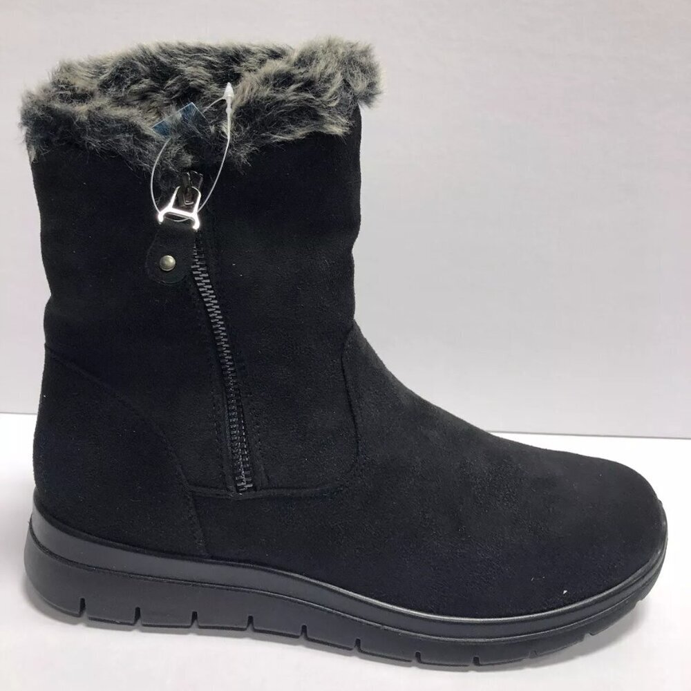 Tundra Women’s Miriam, Black Zip Mid Calf Boots, Size 10M